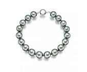 Браслет из серебристого круглого морского жемчуга Акойя (Япония) 7-7,5 мм. Класс ААА