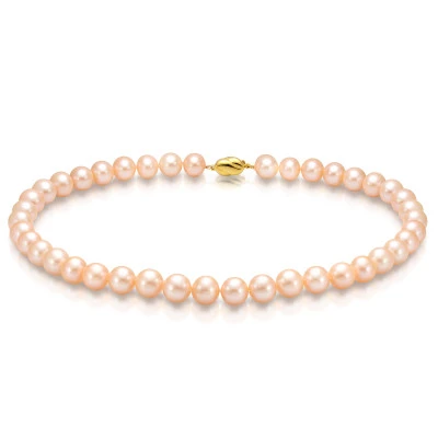 Ожерелье из розового круглого речного жемчуга класса ААА. Жемчужины 9-10 мм