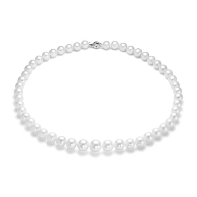 Ожерелье из белого круглого морского Австралийского жемчуга 8-10,3 мм. Качество среднее АА