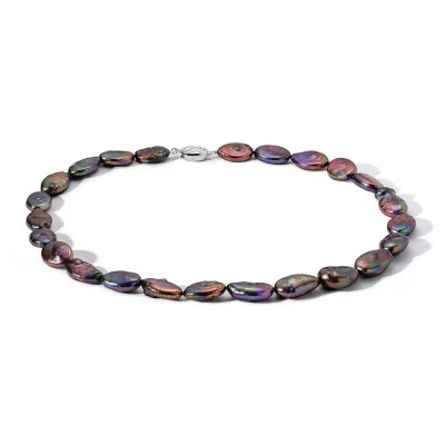 Ожерелье из черного барочного речного жемчуга. Жемчужины 11-12 мм