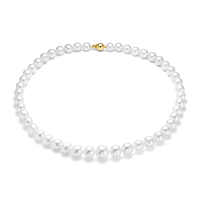 Ожерелье из белого круглого морского Австралийского жемчуга 8-10,7 мм. Качество среднее АА