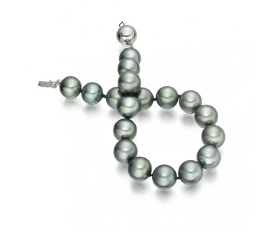 Браслет из серебристого круглого морского жемчуга Акойя (Япония) 8-8,5 мм. Класс ААА