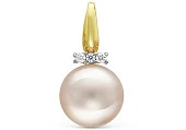 Подвеска из золота с белой пресноводной жемчужиной 9-9,5 мм