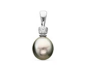 Кулон из серебра с серебристой морской Таитянской жемчужиной 10-10,5 мм
