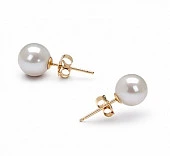 Пусеты из серебра 925 пробы с белыми речными жемчужинами 7,5-8 мм