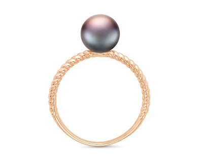 Кольцо "Дуэт" из серебра с речными жемчужинами "микс"  7-7,5 мм