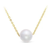 Цепочка из желтого золота с белой морской жемчужиной 8,5-9 мм. Длина 42 см