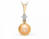 Подвеска из золота с золотистой морской жемчужиной Акойя 8,5-9 мм