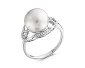 Кольцо из серебра с белой речной жемчужиной 11,5 мм