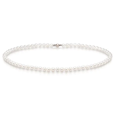 Ожерелье из белого круглого морского жемчуга Акойя (Япония). Жемчужины 6-6,5 мм. Класс ААА