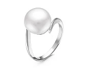 Кольцо из серебра с белой речной жемчужиной 10,5-11 мм