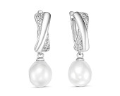 Серьги из белого золота с белыми морскими Австралийскими жемчужинами 10-10,5 мм