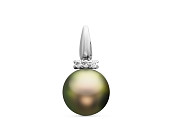 Кулон из серебра с черной морской Таитянской жемчужиной 8,6-8,9 мм Кулон из серебра с черной морской Таитянской жемчужиной 8,6-8,9 мм