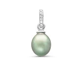 Кулон "Богема" из серебра с серебристой морской Таитянской жемчужиной 10 мм