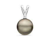 Подвеска из золота с черной морской Таитянской жемчужиной 13-13,5 мм