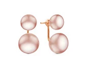 Пусеты "Диор" из серебра с розовыми речными жемчужинами 10,5-12 мм