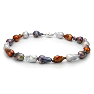 Ожерелье "микс" из цветного барочного речного жемчуга. Жемчужины 13-16 мм