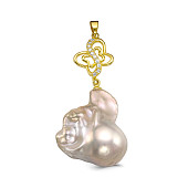 Кулон из серебра с барочной белой жемчужиной 20-25 мм