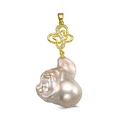Кулон из серебра с барочной белой жемчужиной 20-25 мм