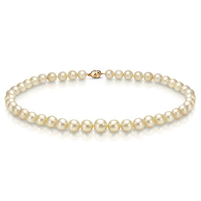 Ожерелье из золотистого круглого морского Австралийского жемчуга 10-12 мм. Качество наивысшее ААА