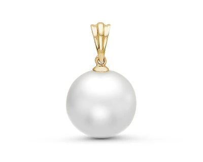 Подвеска из золота 585 пробы с белой морской Австралийской жемчужиной 12,6-12,9 мм