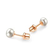 Пусеты из серебра 925 пробы с белыми речными жемчужинами 7-7,5 мм