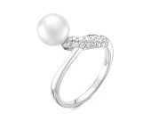 Кольцо из серебра с белой речной жемчужиной 8 мм