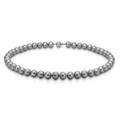 Ожерелье из серебристого японского жемчуга "Эдисон" класса АА+. Жемчужины 9-10 мм