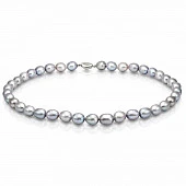 Ожерелье из серого рисообразного жемчуга. Жемчужины 10-11 мм