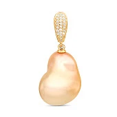 Кулон из серебра с розовой барочной жемчужиной 20-30 мм