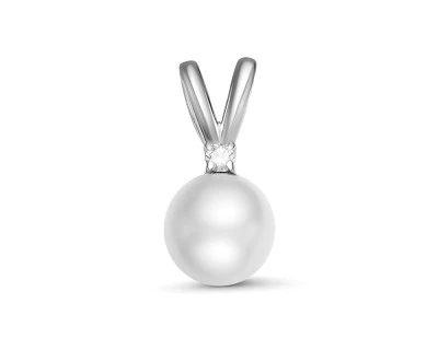 Кулон из серебра с белой морской Австралийской жемчужиной 9-9,5 мм
