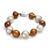 Браслет "микс" из барочного речного жемчуга. Жемчужины 13-17 мм