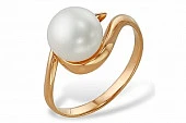 Кольцо из серебра с белой речной жемчужиной 7,5-8 мм