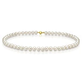 Ожерелье из белого круглого морского жемчуга Акойя (Япония). Жемчужины 7-7,5 мм. Класс АА