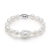 Браслет из белого жемчуга барокко класса ААА. Жемчужины 8-17 мм