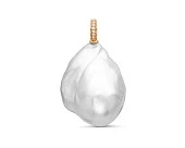 Кулон из серебра с белой барочной жемчужиной 16-20 мм