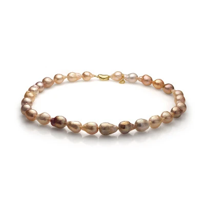 Ожерелье "микс" из розового барочного речного жемчуга. Жемчужины 10-12 мм