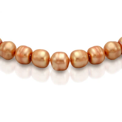 Ожерелье из золотистого барочного речного жемчуга. Жемчужины 12-14 мм