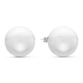 Пусеты из серебра 925 пробы с белыми речными жемчужинами 13-14 мм