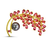 Брошь-кулон из сплава с морской Таитянской жемчужиной 10-11 мм