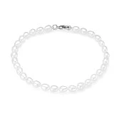 Браслет из белых речных барочных мини-жемчужин класса ААА. Жемчужины 4,5 мм