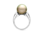 Кольцо из серебра с черной морской Таитянской жемчужиной 11,6-11,9 мм