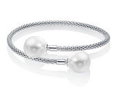 Браслет серебряный с японскими речными жемчужинами размером 12,5-13 мм Браслет серебряный с японскими речными жемчужинами размером 12,5-13 мм