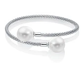 Браслет серебряный с японскими речными жемчужинами размером 12,5-13 мм