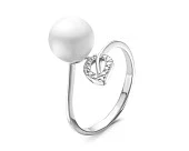 Кольцо из серебра с белой речной жемчужиной 8,5-9 мм
