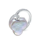 Кольцо из серебра с серебристой барочной жемчужиной 14 мм