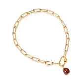 Цепочка-колье из ювелирного сплава с шоколадным барочным жемчугом 13-16 мм