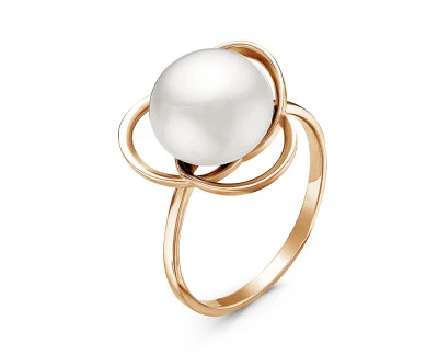 Кольцо из серебра с белой речной жемчужиной 9,5-10 мм