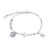 Браслет из серебра 925 пробы с барочными речными жемчужинами 8-8,5 мм