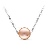Цепочка из белого золота с розовой морской жемчужиной 9,5-10 мм. Длина 45 см Цепочка из белого золота с розовой морской жемчужиной 9,5-10 мм. Длина 45 см